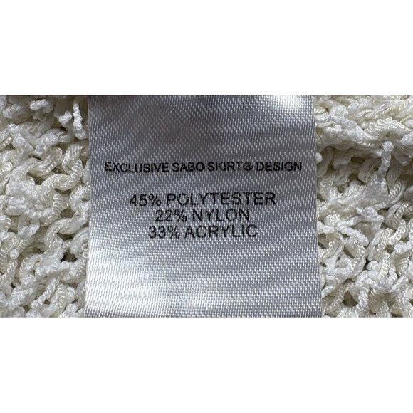 SABO SKIRT Women Dress Long Balloon Sleeves High Waist Knit Sz L Ivory 6-29 - Picture 9 of 16